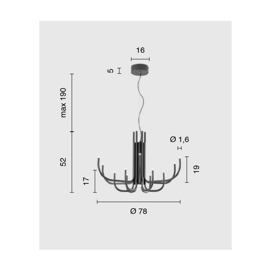 Ondaluce - Ρυθμιζόμενο φωτιστικό LED σε καλώδιο NOUVEAU LED/35W/230V χρυσό