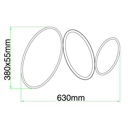 Ondaluce - Ρυθμιζόμενο φωτιστικό οροφής LED RICE LED/25W/230V 38x63 cm χρυσό