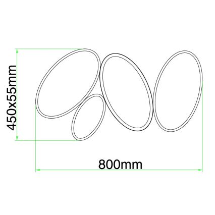 Ondaluce - Ρυθμιζόμενο φωτιστικό οροφής LED RICE LED/34W/230V 45x80 cm χρυσό