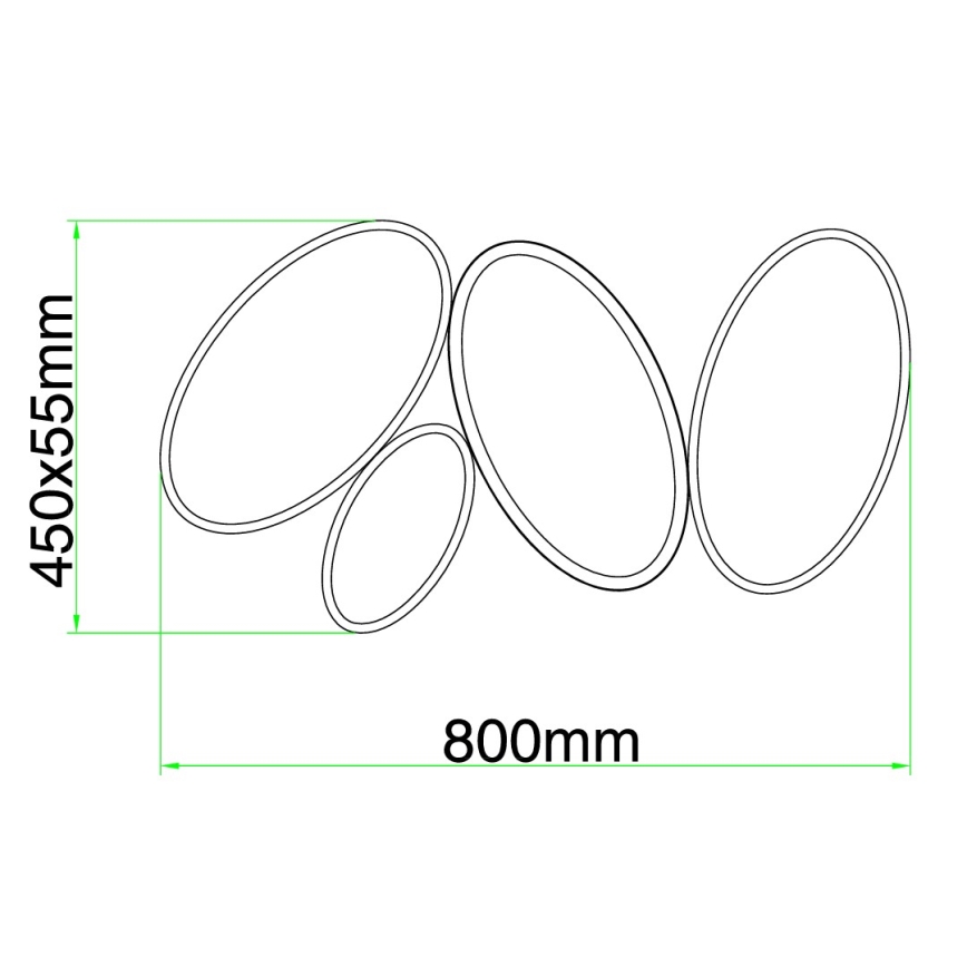 Ondaluce - Ρυθμιζόμενο φωτιστικό οροφής LED RICE LED/34W/230V 45x80 cm χρυσό