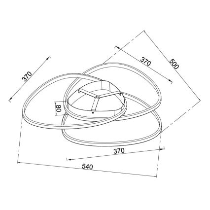 Ondaluce - Ρυθμιζόμενο φωτιστικό οροφής LED ROSE LED/60W/230V 50x54 cm χρυσό