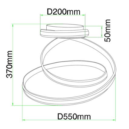Ondaluce - Ρυθμιζόμενο φωτιστικό οροφής LED VUELTA LED/37W/230V διάμ. 55 cm λευκό