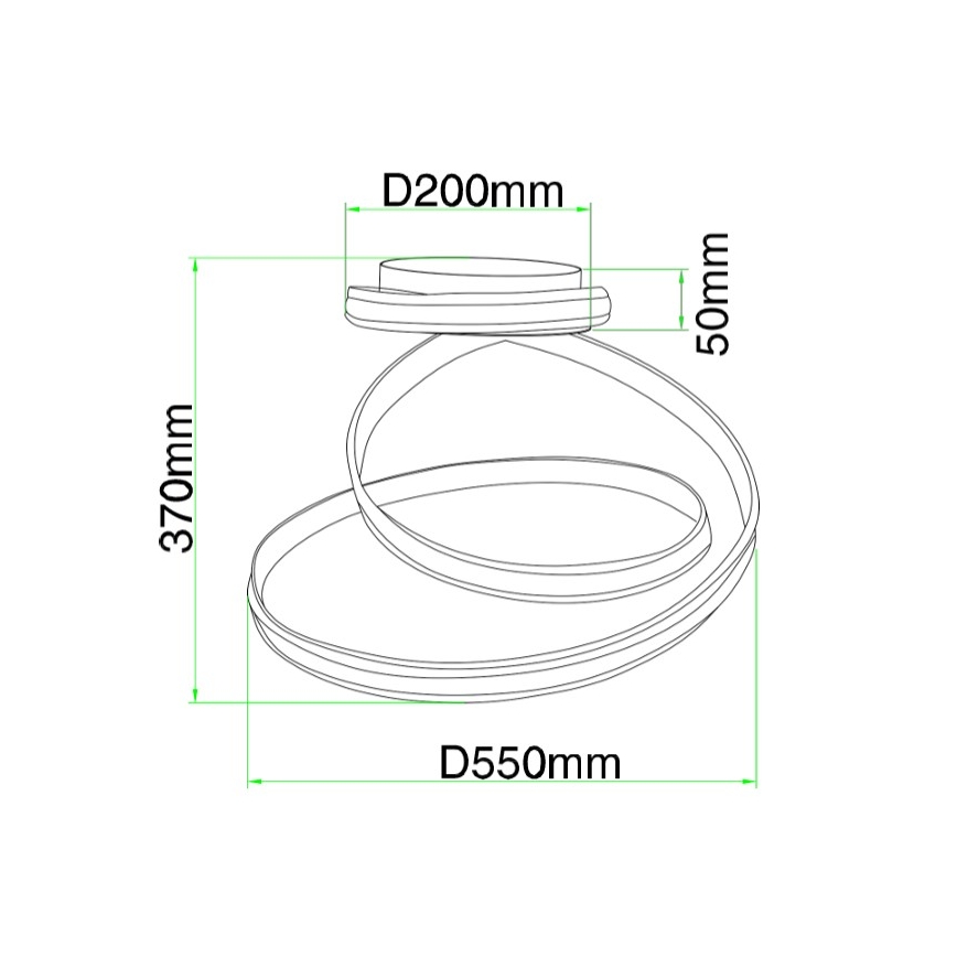 Ondaluce - Ρυθμιζόμενο φωτιστικό οροφής LED VUELTA LED/37W/230V διάμ. 55 cm λευκό