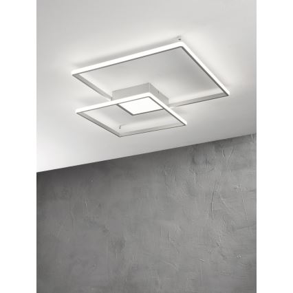 Ondaluce - Ρυθμιζόμενο LED φωτιστικό οροφής DOWEL LED/46W/230V 55x55 cm ασημί