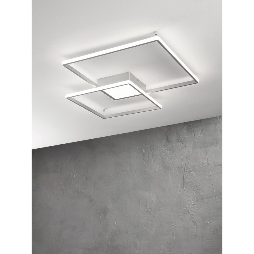 Ondaluce - Ρυθμιζόμενο LED φωτιστικό οροφής DOWEL LED/46W/230V 55x55 cm ασημί