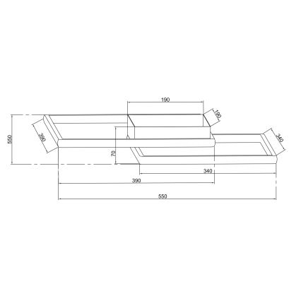 Ondaluce - Ρυθμιζόμενο LED φωτιστικό οροφής DOWEL LED/46W/230V 55x55 cm ασημί