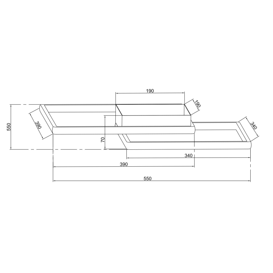 Ondaluce - Ρυθμιζόμενο LED φωτιστικό οροφής DOWEL LED/46W/230V 55x55 cm ασημί