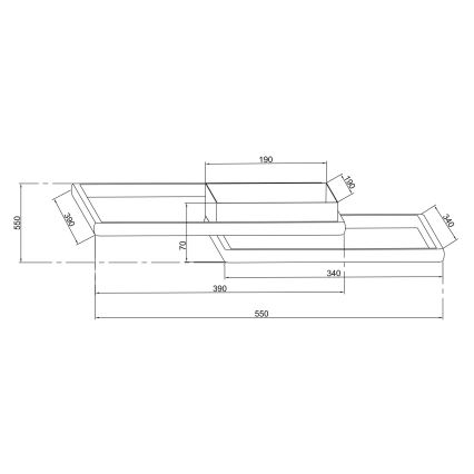 Ondaluce - Ρυθμιζόμενο LED φωτιστικό οροφής DOWEL LED/46W/230V 55x55 cm χρυσό