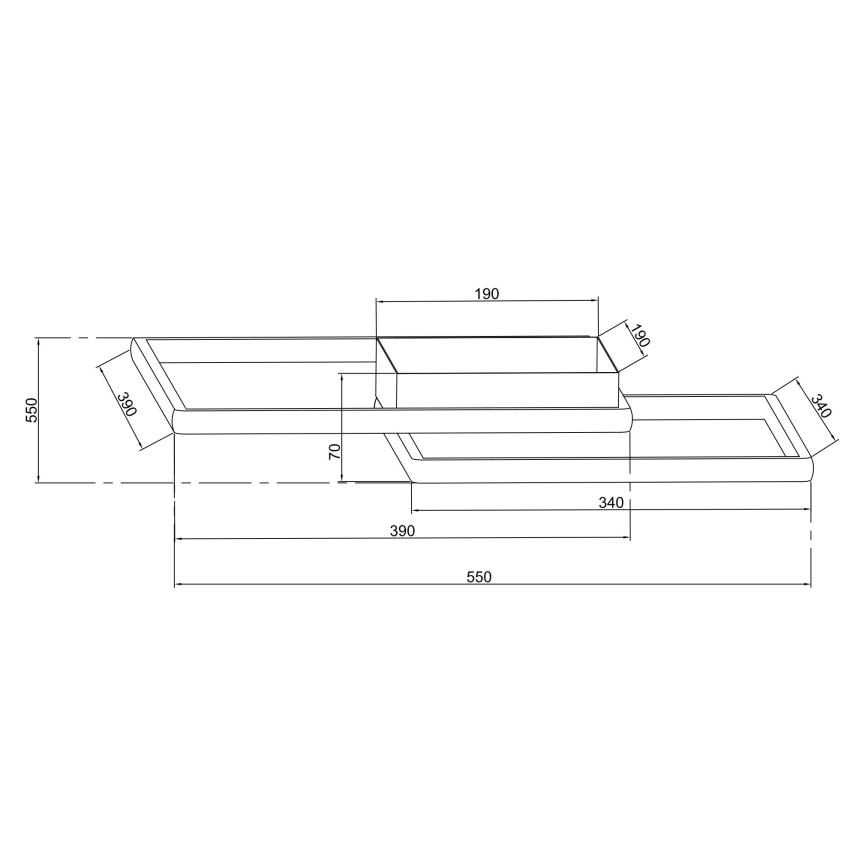 Ondaluce - Ρυθμιζόμενο LED φωτιστικό οροφής DOWEL LED/46W/230V 55x55 cm χρυσό