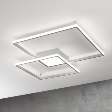 Ondaluce - Ρυθμιζόμενο LED φωτιστικό οροφής DOWEL LED/60W/230V 75x75 cm, ασημί