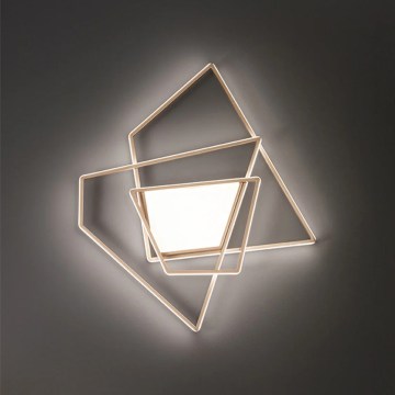 Ondaluce - Ρυθμιζόμενο LED φωτιστικό οροφής GALAXY LED/90W/230V 71x84 cm χρυσό