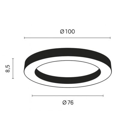 Ondaluce - Ρυθμιζόμενο LED φωτιστικό οροφής GLOBUS LED/80W/230V 3000/4000K διάμ. 100 cm μαύρο