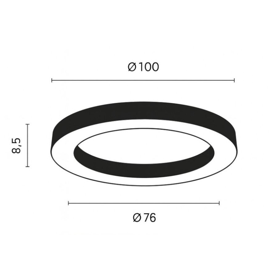 Ondaluce - Ρυθμιζόμενο LED φωτιστικό οροφής GLOBUS LED/80W/230V 3000/4000K διάμ. 100 cm μαύρο