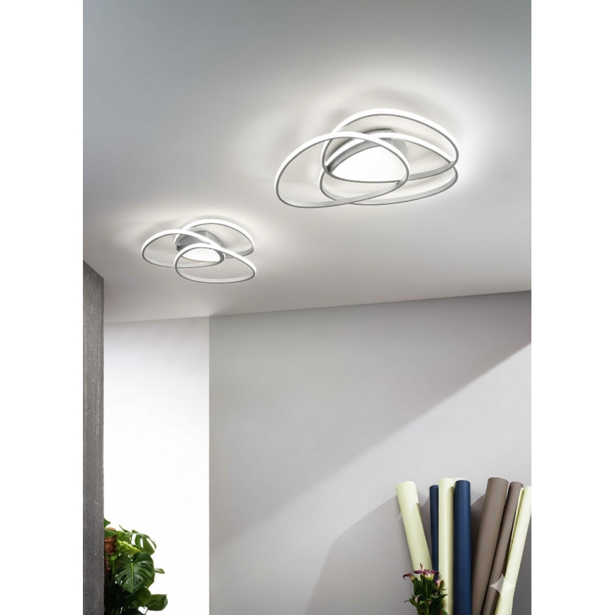 Ondaluce - Ρυθμιζόμενο LED φωτιστικό οροφής ROSE LED/60W/230V 50x54 cm ασημί