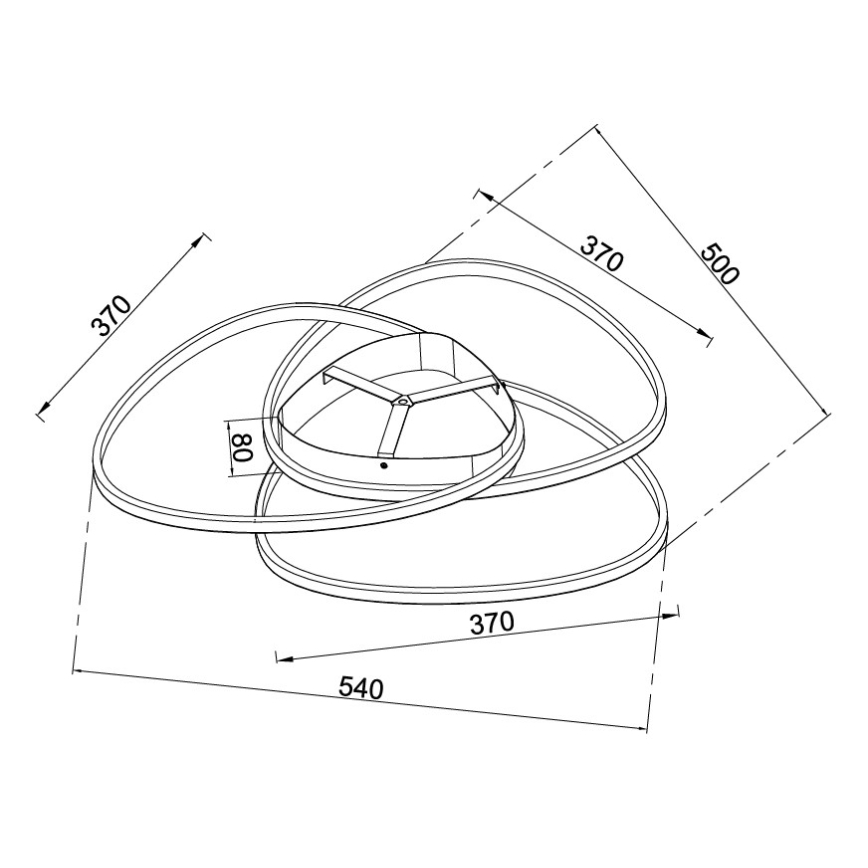 Ondaluce - Ρυθμιζόμενο LED φωτιστικό οροφής ROSE LED/60W/230V 50x54 cm ασημί