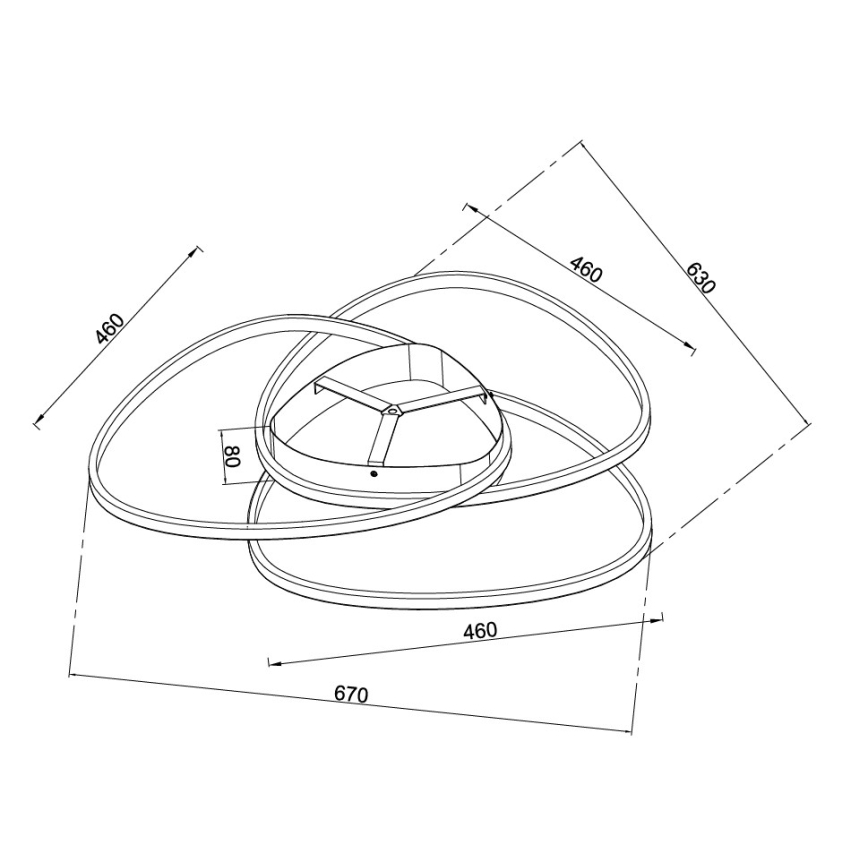 Ondaluce - Ρυθμιζόμενο LED φωτιστικό οροφής ROSE LED/70W/230V χρυσό