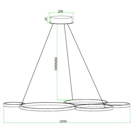 Ondaluce - Ρυθμιζόμενο LED κρεμαστό φωτιστικό σε καλώδιο POIS LED/60W/230V χρυσό