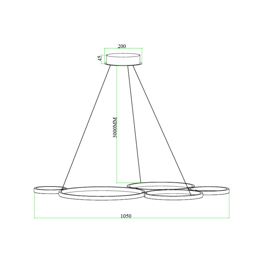 Ondaluce - Ρυθμιζόμενο LED κρεμαστό φωτιστικό σε καλώδιο POIS LED/60W/230V χρυσό