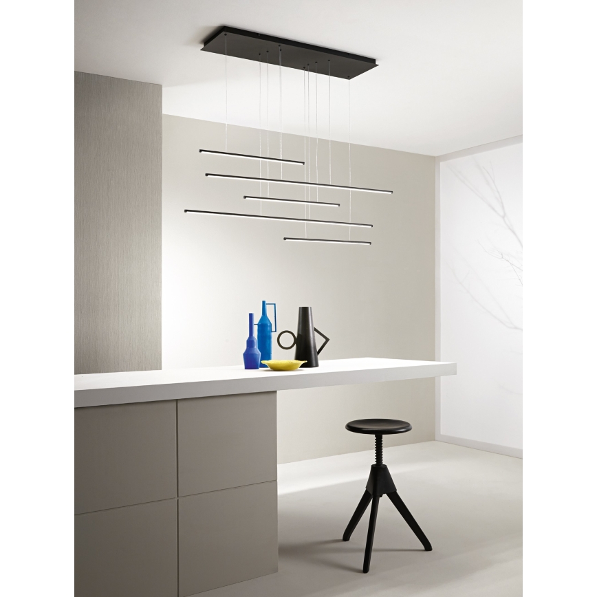 Ondaluce - Ρυθμιζόμενο LED κρεμαστό φωτιστικό με καλώδιο GENIUS LED/72W/230V μαύρο