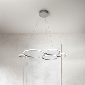 Ondaluce - Ρυθμιζόμενο LED κρεμαστό φωτιστικό με καλώδιο POIS LED/60W/230V ασημί