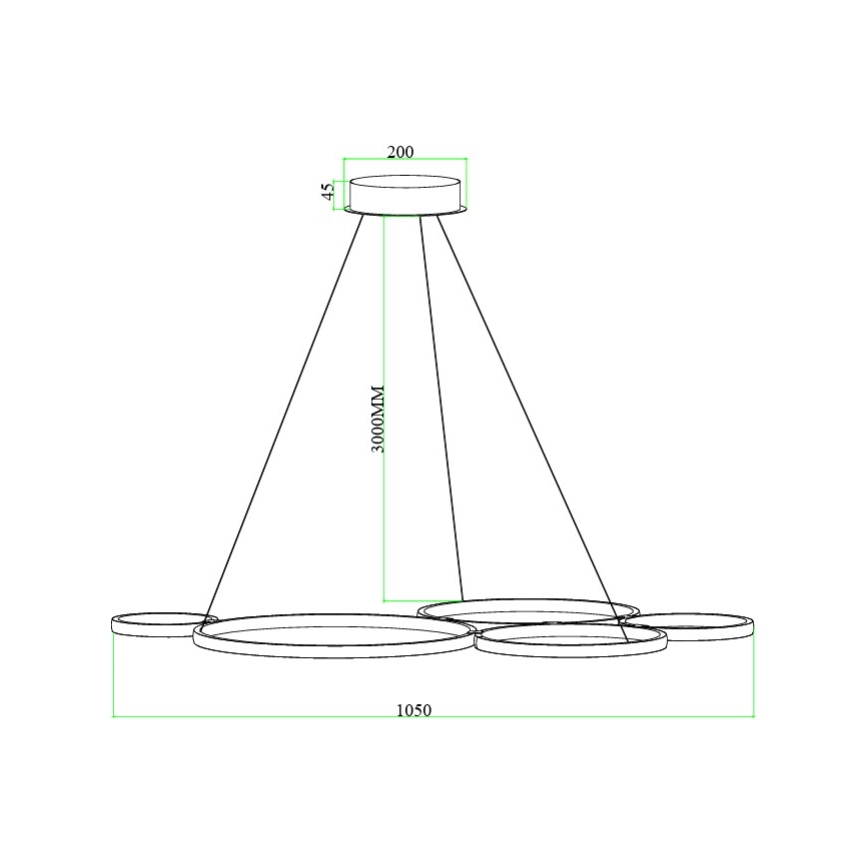 Ondaluce - Ρυθμιζόμενο LED κρεμαστό φωτιστικό με καλώδιο POIS LED/60W/230V ασημί
