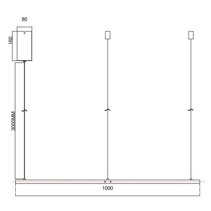 Ondaluce - Ρυθμιζόμενο LED κρεμαστό φωτιστικό με καλώδιο SOEL LED/47W/230V Ø 100 cm χρυσό
