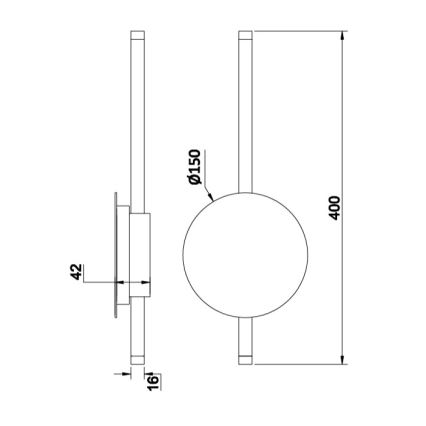 Ondaluce - Ρυθμιζόμενο επιτοίχιο φωτιστικό JAMES LED/16W/230V, χρυσό