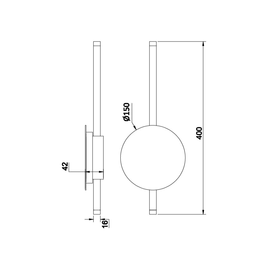 Ondaluce - Ρυθμιζόμενο επιτοίχιο φωτιστικό JAMES LED/16W/230V, χρυσό