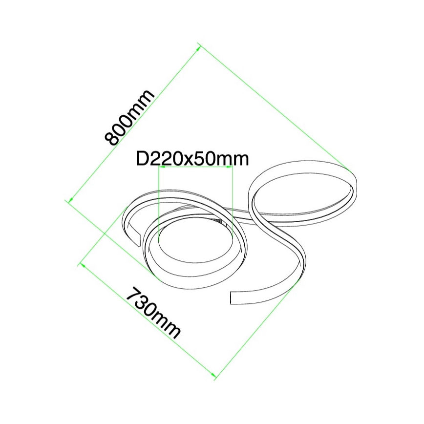 Ondaluce - Ρυθμιζόμενο επιτοίχιο φωτιστικό LED TWIST LED/57W/230V λευκό