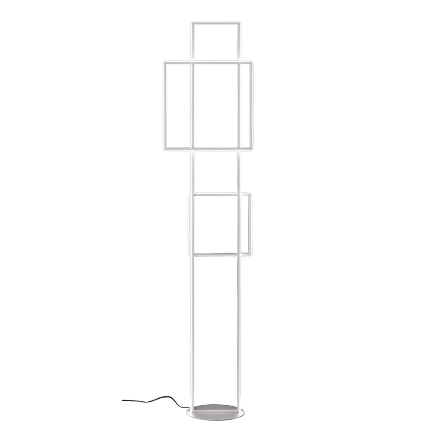 Ondaluce - Ρυθμιζόμενο επιδαπέδιο φωτιστικό LED DOWEL LED/77W/230V 166 cm ασημί