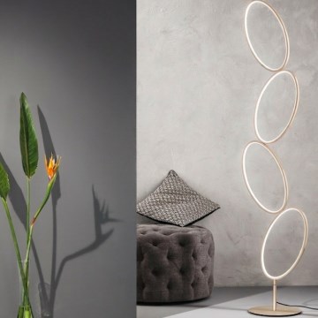 Ondaluce - Ρυθμιζόμενο επιδαπέδιο φωτιστικό RICE LED/38W/230V, χρυσό