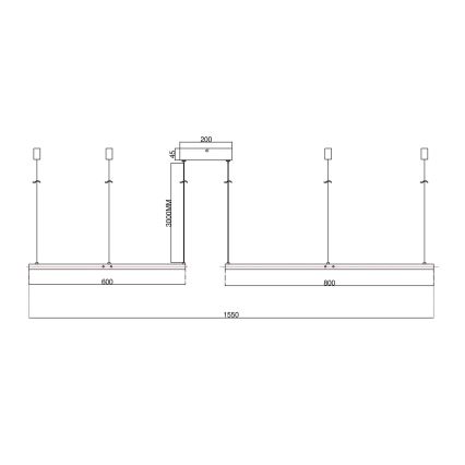 Ondaluce - Ρυθμιζόμενο κρεμαστό φωτιστικό LED με συρματόσχοινο SOEL LED/28W/230V + LED/38W + LED/47W διάμ. 100/80/60 cm λευκό