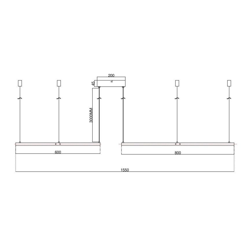 Ondaluce - Ρυθμιζόμενο κρεμαστό φωτιστικό LED με συρματόσχοινο SOEL LED/28W/230V + LED/38W + LED/47W διάμ. 100/80/60 cm λευκό