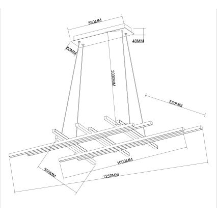 Ondaluce - Ρυθμιζόμενος LED πολυέλαιος με καλώδιο MOVIDA LED/114W/230V σε χρυσό