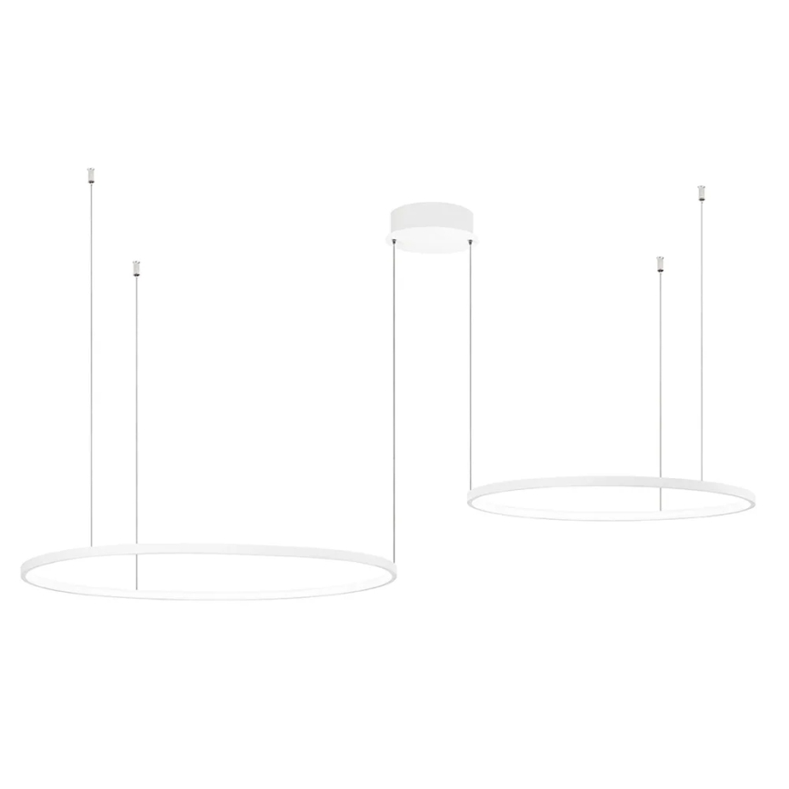 Ondaluce - Ρυθμιζόμενο κρεμαστό φωτιστικό LED σε καλώδιο SOEL LED/28W/230V + LED/38W 3000/4000K διάμ. 80/60 cm λευκό