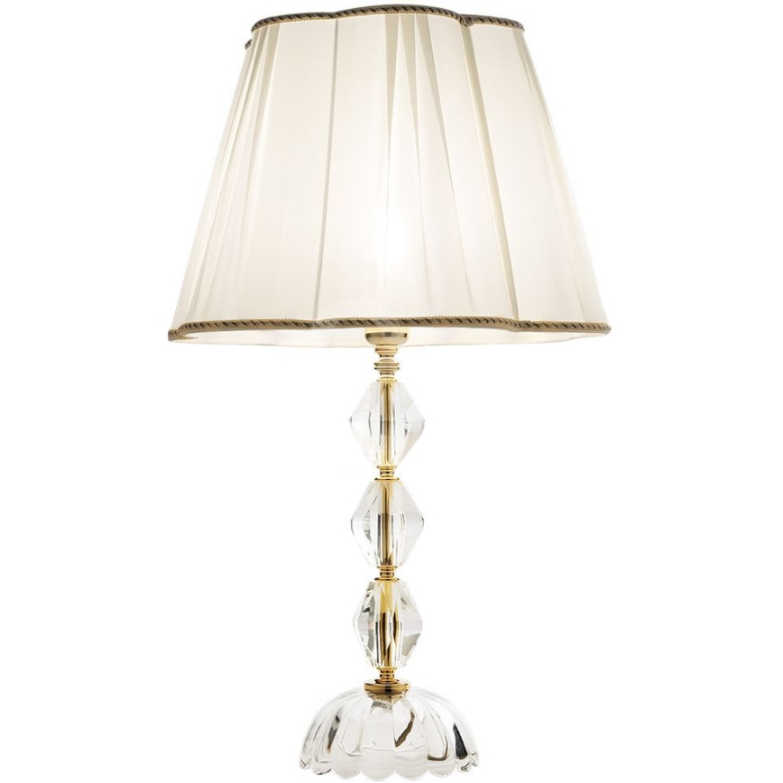 Ondaluce - Επιτραπέζιο φωτιστικό BRIGIDA με κρύσταλλα 1xE27/15W/230V κρεμ/διάφανο