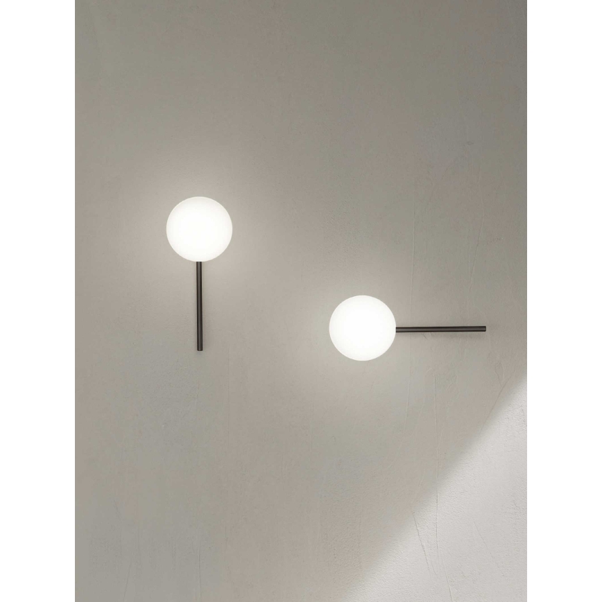 Ondaluce - Επιτοίχιο φωτιστικό JEWEL 1xE14/10W/230V καπνιστό μαύρο