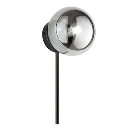 Ondaluce - Επιτοίχιο φωτιστικό JEWEL 1xE14/10W/230V μαύρο/καπνιστό μαύρο