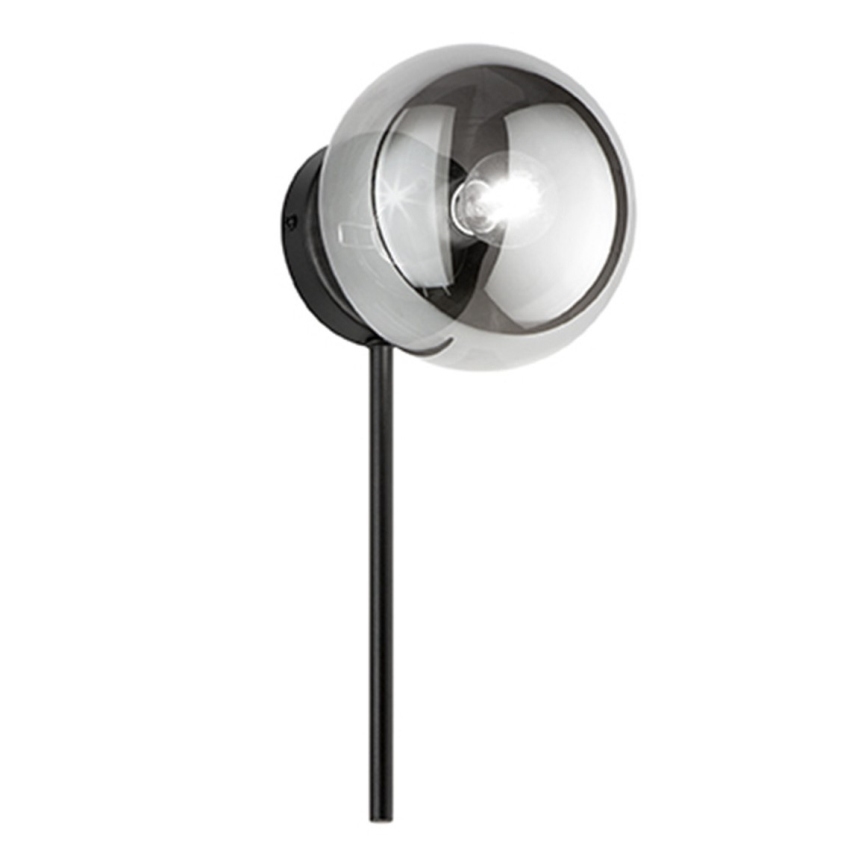 Ondaluce - Επιτοίχιο φωτιστικό JEWEL 1xE14/10W/230V μαύρο/καπνιστό μαύρο