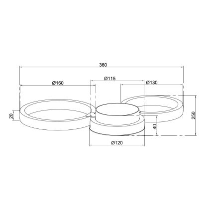 Ondaluce - Επιτοίχιο φωτιστικό LED POIS LED/20W/230V χρυσό
