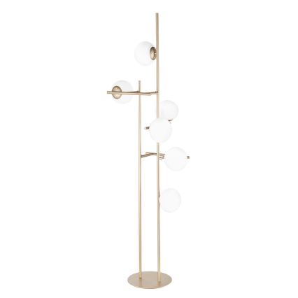 Ondaluce - Επιδαπέδιο φωτιστικό JEWEL 6xE14/10W/230V 166 εκ. χρυσό/λευκό