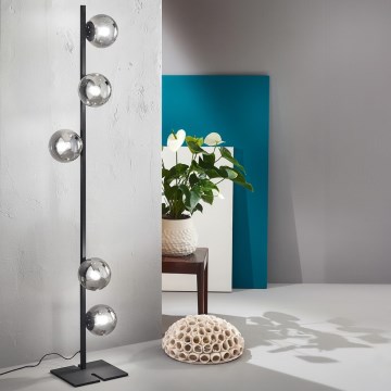 Ondaluce - Επιδαπέδιο φωτιστικό MONILE 5xE14/10W/230V καπνιστό μαύρο