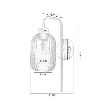 ONLI - Απλίκα DOROTY 1xE27/15W/230V ορείχαλκος