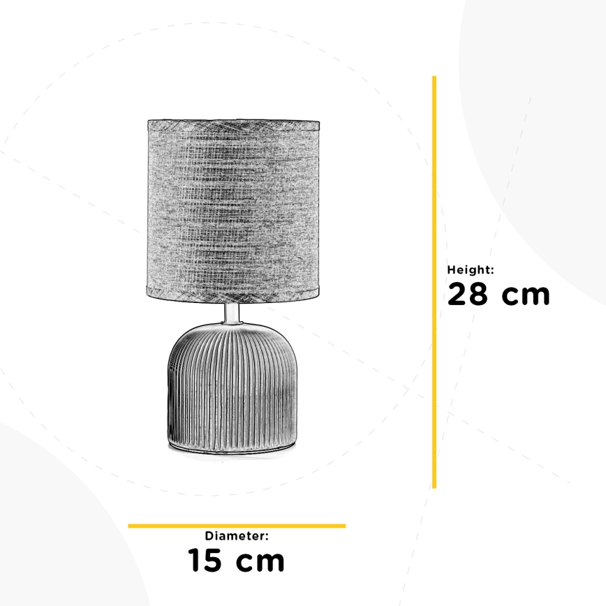 ONLI - Eπιτραπέζια λάμπα SHELLY 1xE27/22W/230V γκρι 28 cm