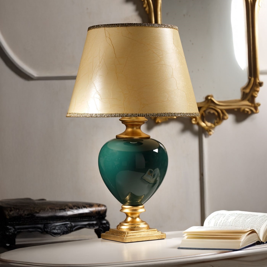 ONLI - Eπιτραπέζιο φωτιστικό AMADEUS 1xE27/15W/230V 72 cm πράσινο/χρυσό