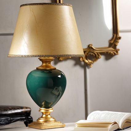 ONLI - Eπιτραπέζιο φωτιστικό AMADEUS 1xE27/15W/230V 72 cm πράσινο/χρυσό