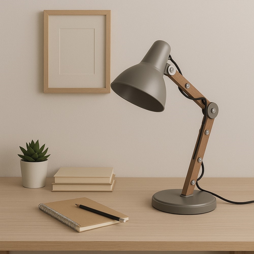 ONLI - Eπιτραπέζιο φωτιστικό ARCHITETTO 1xE27/22W/230V 62 cm γκρι/καφέ