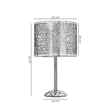 ONLI - Eπιτραπέζιο φωτιστικό BRUCE 1xE27/15W/230V 40 cm ματ χρώμιο