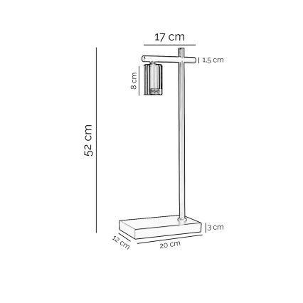ONLI - Eπιτραπέζιο φωτιστικό CROSS 1xE27/22W/230V μαύρο/ορείχαλκος