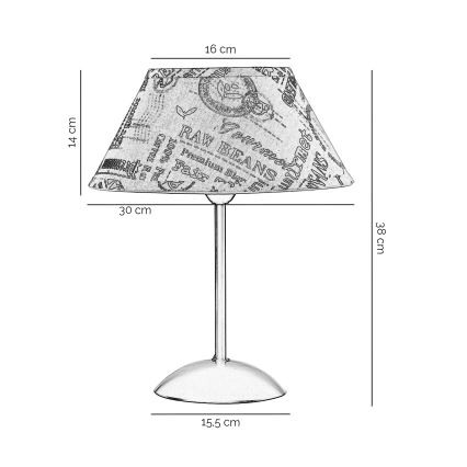 ONLI - Eπιτραπέζιο φωτιστικό MAIDA 1xE27/15W/230V 38 cm καφέ